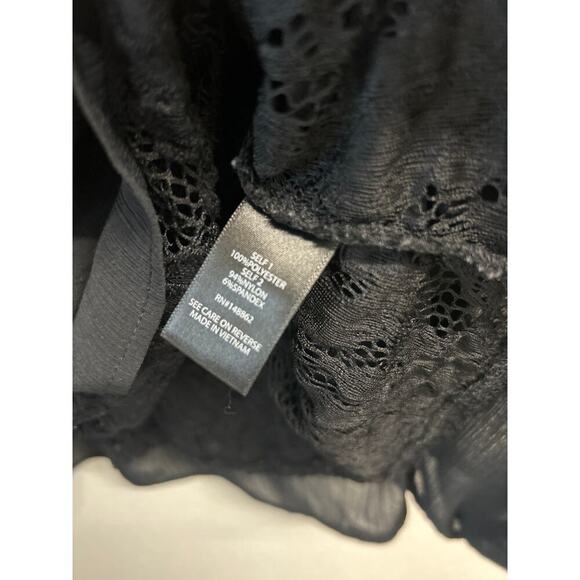 Torrid size 2 Black Lace Tiered Overlay Sheer Sleeve Women's Plus Size Top 2X - Picture 7 of 11